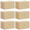 vidaXL Bo&icirc;te de rangement 6 pcs Cr&egrave;me 55 x 35 x 32 cm Tissu intiss&eacute;