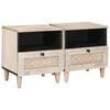 vidaXL Cabinet de chevet avec tiroir 2 pcs Beige 40 x 33 x 46 cm