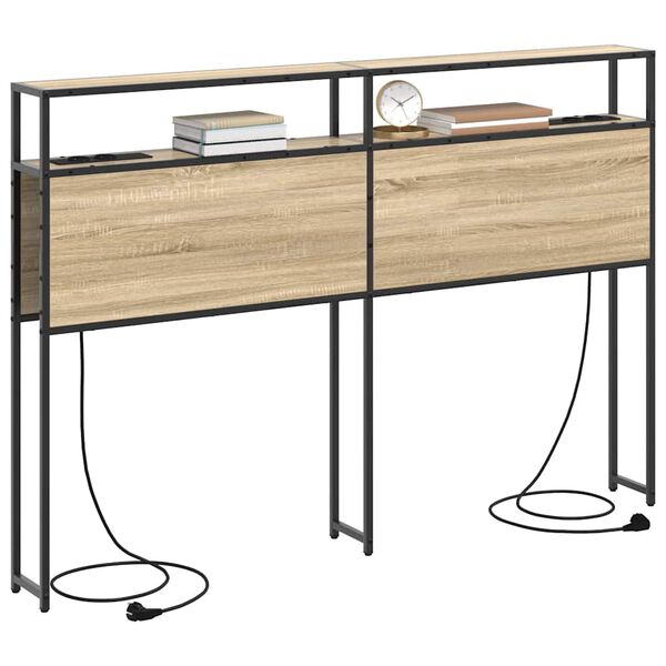 vidaXL T&ecirc;te de lit de rangement Ch&ecirc;ne sonoma 150 cm Bois d'ing&eacute;nierie