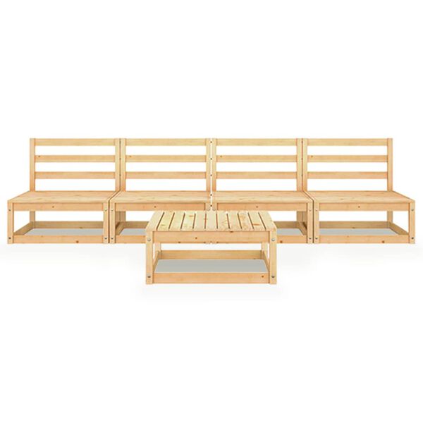 vidaXL Salon de jardin 5 pcs bois de pin massif