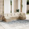 vidaXL Salon de jardin avec coussins 7 pcs beige r&eacute;sine tress&eacute;e