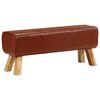 vidaXL Banc de bok de gymnastique marron 110 cm cuir v&eacute;ritable et bois