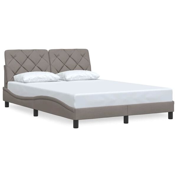 vidaXL Cadre de lit sans matelas taupe 120x200 cm tissu