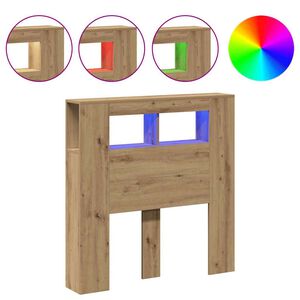 vidaXL T&ecirc;te de lit &agrave; LED ch&ecirc;ne artisanal 100x18,5x103,5 cm