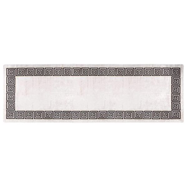 vidaXL Tapis lavable 80x300 cm Beige clair