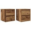 vidaXL Tables de chevet murales 2 pcs vieux bois 38x34x40 cm