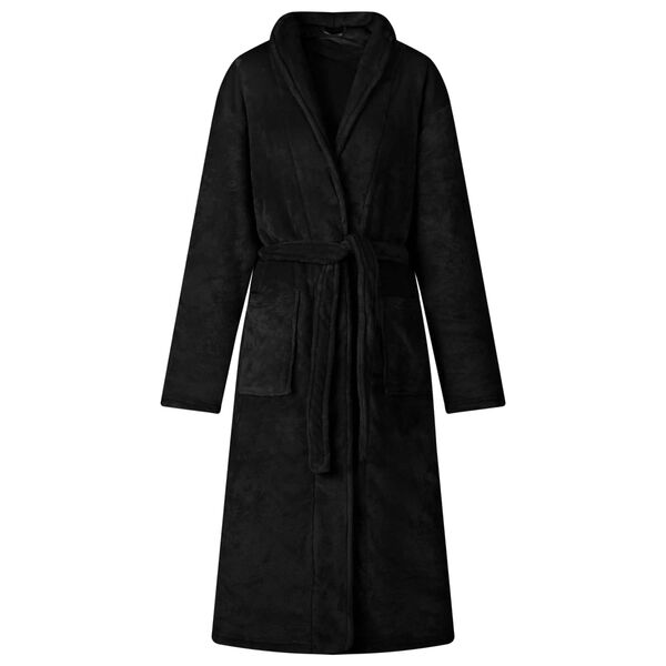 vidaXL Robe de bain sans capuche Noir xxl Flanelle