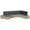 vidaXL Ensemble de canap&eacute; de jardin 8 pc Gris clair polyrotin