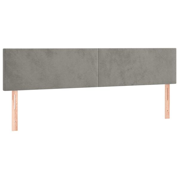vidaXL T&ecirc;tes de lit Gris clair 180x5x78/88 cm Velours