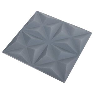 vidaXL Panneaux muraux 48 pcs Origami Gris 50 x 50 cm Mousse XPS