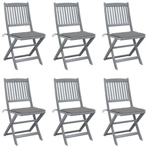vidaXL Chaises pliables d'ext&eacute;rieur lot de 6 et coussins Bois d'acacia
