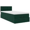 vidaXL Cadre de lit ottoman avec matelas vert fonc&eacute; 90x190 cm velours