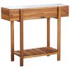 vidaXL Lit sur&eacute;lev&eacute; de jardin Bois massif d'acacia et zinc