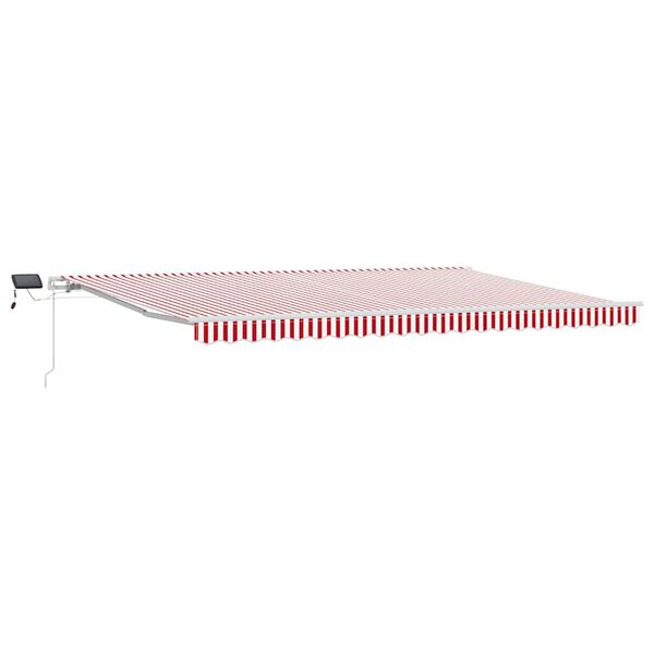 vidaXL Auvent R&eacute;tractable Rouge et Blanc 500 &times; 350 cm Tissu et acier