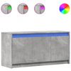 vidaXL Meuble TV avec LED gris b&eacute;ton 100x34x50 cm bois d'ing&eacute;nierie