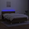 vidaXL Sommier &agrave; lattes de lit matelas et LED Marron fonc&eacute; 140x190 cm