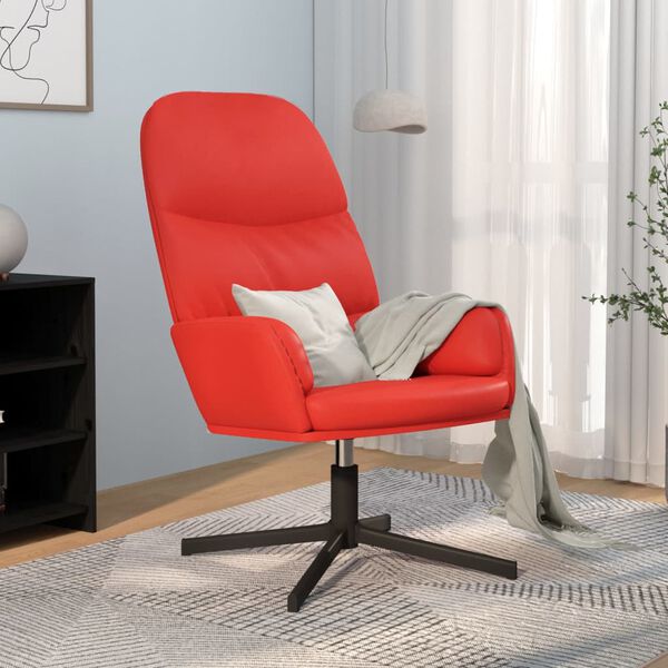 vidaXL Chaise de relaxation Rouge Similicuir