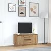vidaXL Meuble TV avec &eacute;clairages LED ch&ecirc;ne artisanal 100x41x50 cm
