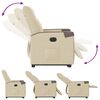 vidaXL Fauteuil inclinable Cr&egrave;me Tissu