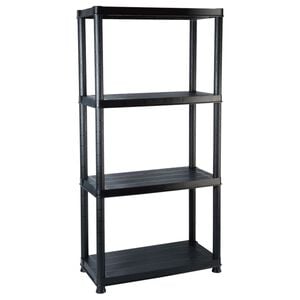 vidaXL &Eacute;tag&egrave;re de rangement &agrave; 4 niveaux Noir 61x30,5x130 cm Plastique