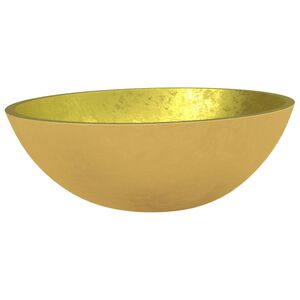 vidaXL Lavabo Verre 50x37x14 cm Dor&eacute;