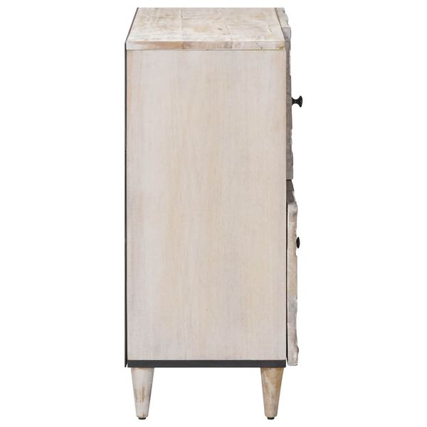 vidaXL Buffet avec porte Blanc 80 x 33,5 x 75 cm Bois de mangue massif