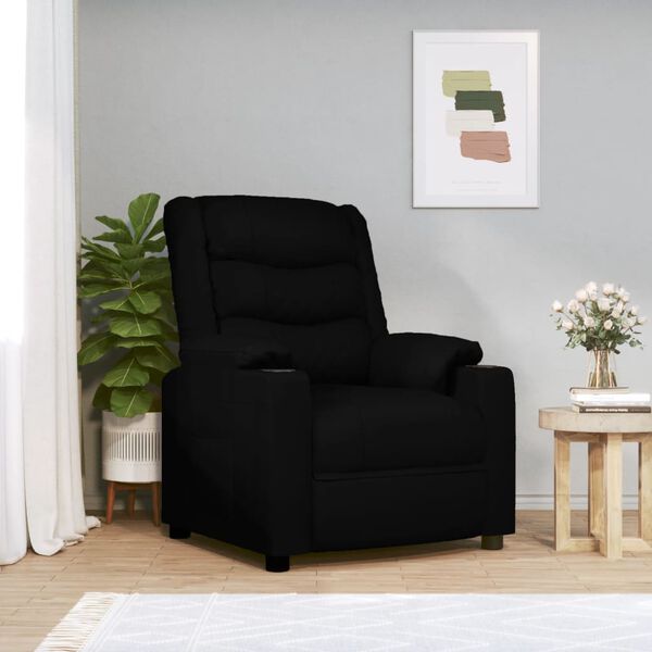 vidaXL Fauteuil inclinable Noir Similicuir