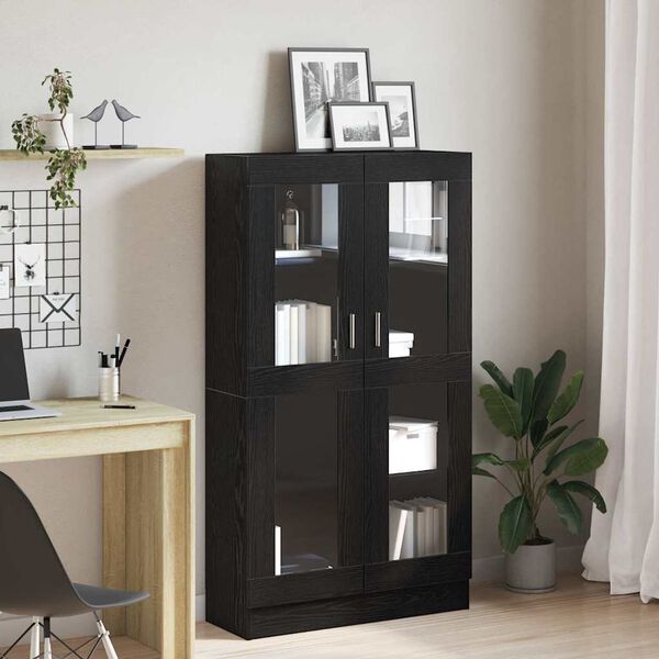 vidaXL Biblioth&egrave;que Ch&ecirc;ne noir 82,5 x 30,5 x 150 cm Bois d'ing&eacute;nierie