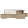 vidaXL Ensemble de canap&eacute; de jardin 5 pc Beige et cr&egrave;me