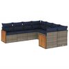 vidaXL Ensemble de canap&eacute; de jardin 8 pcs avec coussins gris r&eacute;sine tress&eacute;e