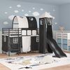 vidaXL Lit mezzanine pour enfants Noir 99,5 x 190 cm M&eacute;tал