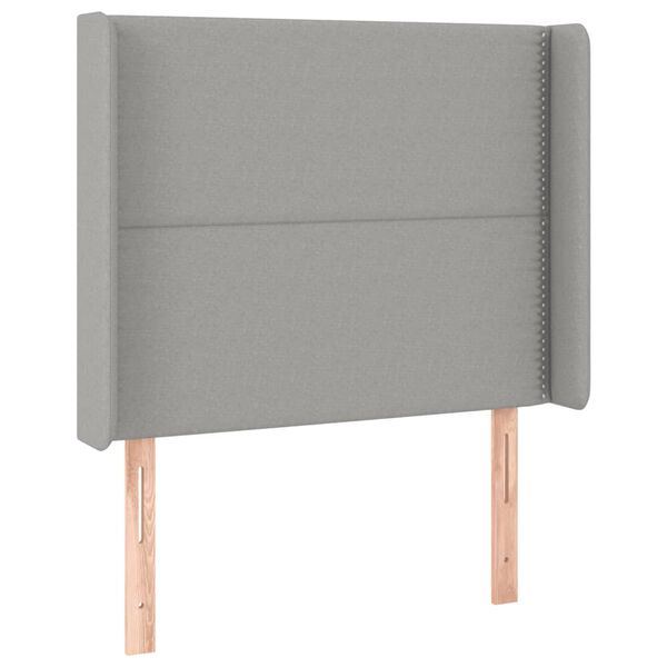 vidaXL T&ecirc;te de lit &agrave; LED Gris clair 83x16x118/128 cm Tissu