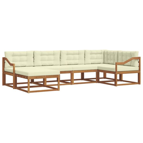 vidaXL Ensemble de canap&eacute;s d'ext&eacute;rieur 6 pcs Naturel et Cr&egrave;me