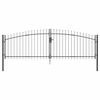 vidaXL Porte Double WOERDEN 400 x 174,5 cm Acier Gris Verrouillable