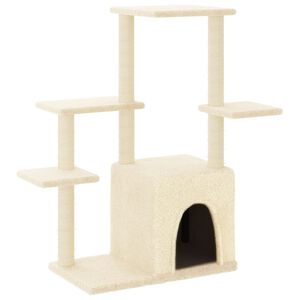 vidaXL Arbre &agrave; chat avec griffoirs en sisal cr&egrave;me 97,5 cm