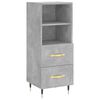 vidaXL Buffet haut Gris b&eacute;ton 34,5x34x180 cm Bois d'ing&eacute;nierie