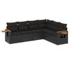 vidaXL Salon de jardin 6 pcs avec coussins noir r&eacute;sine tress&eacute;e