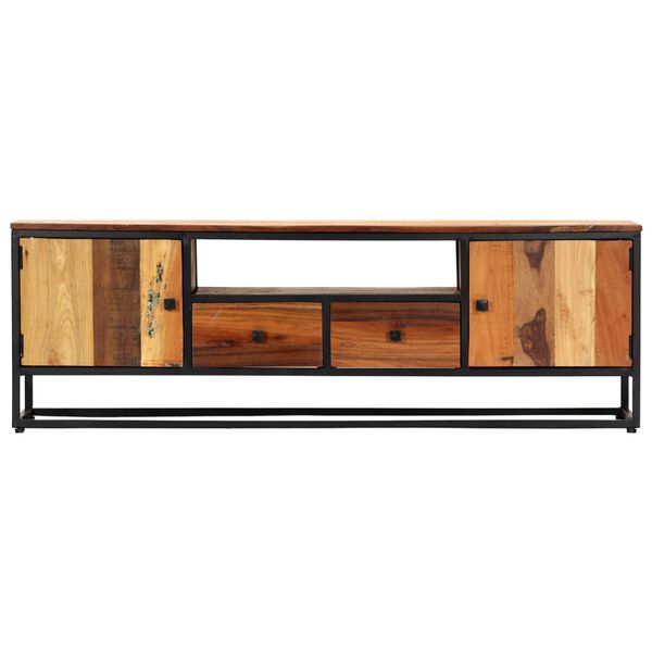 vidaXL Meuble TV 120 x 30 x 40 cm Bois de récupération massif et acier