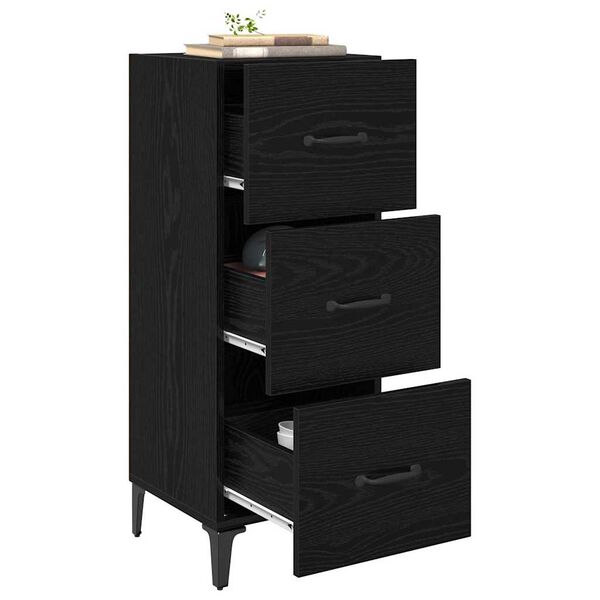vidaXL Buffet Ch&ecirc;ne noir 34,5 x 34 x 90 cm Bois d'ing&eacute;nierie