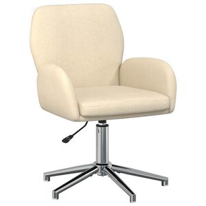 vidaXL Chaise de bureau pivotante 54 x 58 x 90 cm Cr&egrave;me Tissu