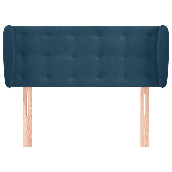 vidaXL T&ecirc;te de lit avec oreilles Bleu fonc&eacute; 93x23x78/88 cm Velours