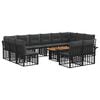 vidaXL Ensemble de canap&eacute; de jardin 13 pc Noir et Gris fonc&eacute; polyrotin