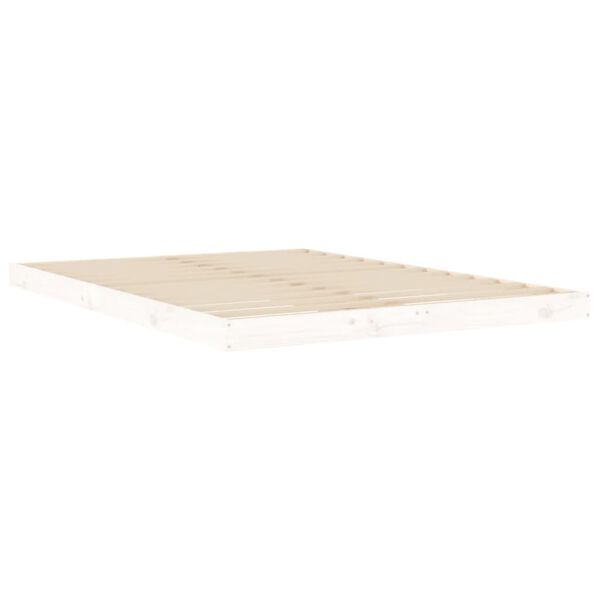 vidaXL Cadre de lit sans matelas blanc 135x190 cm bois de pin massif