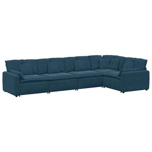 vidaXL Canap&eacute; modulable avec coussins velours bleu