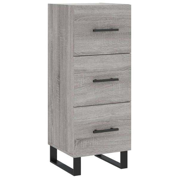 vidaXL Buffet Sonoma gris 34,5x34x90 cm Bois d'ing&eacute;nierie