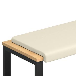 vidaXL Coussin de banc Velours Textur&eacute; Cr&egrave;me Profondeur 35 cm