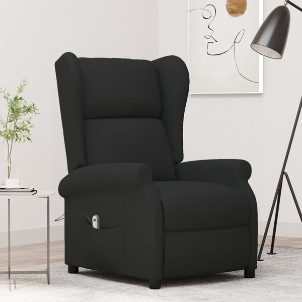 vidaXL Fauteuil inclinable &eacute;lectrique &agrave; oreilles noir tissu