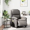 vidaXL Fauteuil de massage inclinable &eacute;lectrique gris cuir v&eacute;ritable