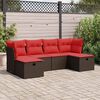 vidaXL Salon de jardin avec coussins 6 pcs marron r&eacute;sine tress&eacute;e