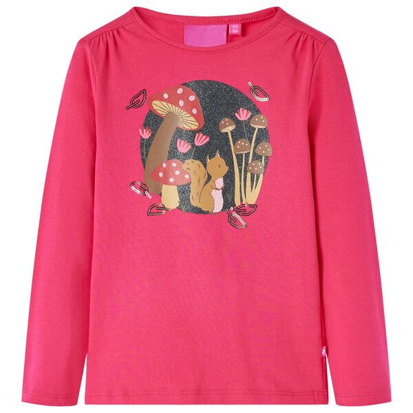 T-shirt enfants à manches longues rose vif 140